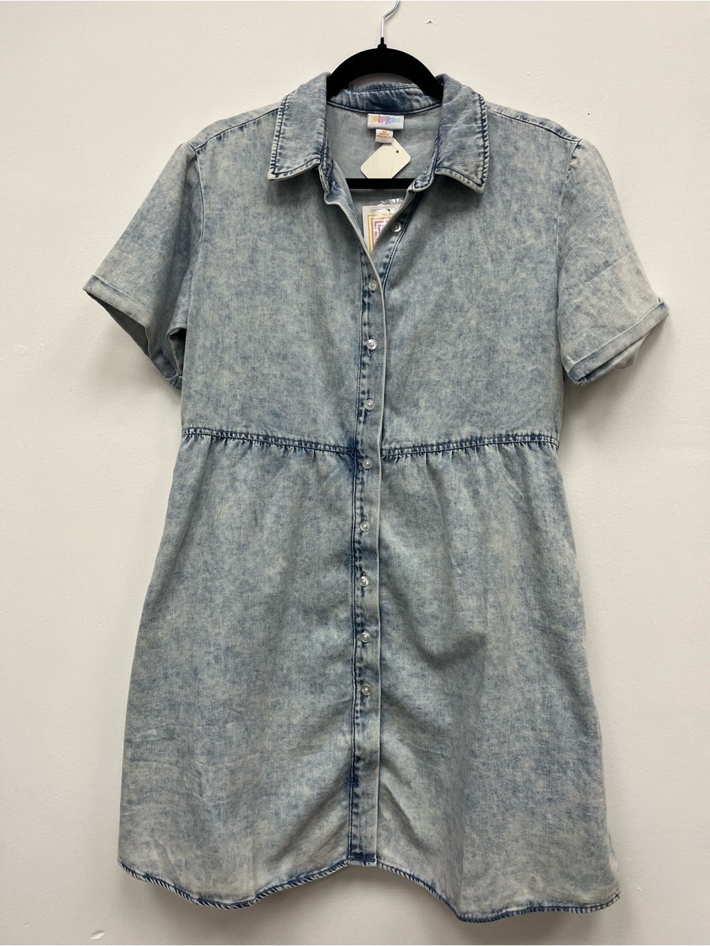 NWT Lularoe Ashton Light Acid-Wash Denim Dress